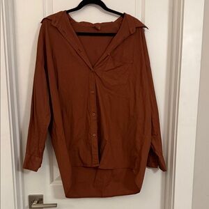 Cotton On Women's Brown Button Down Shirt
